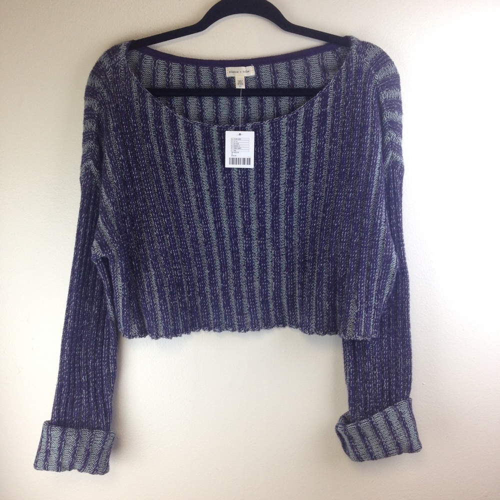 Silence + Noise Kylie Ribbed Cropped Sweater